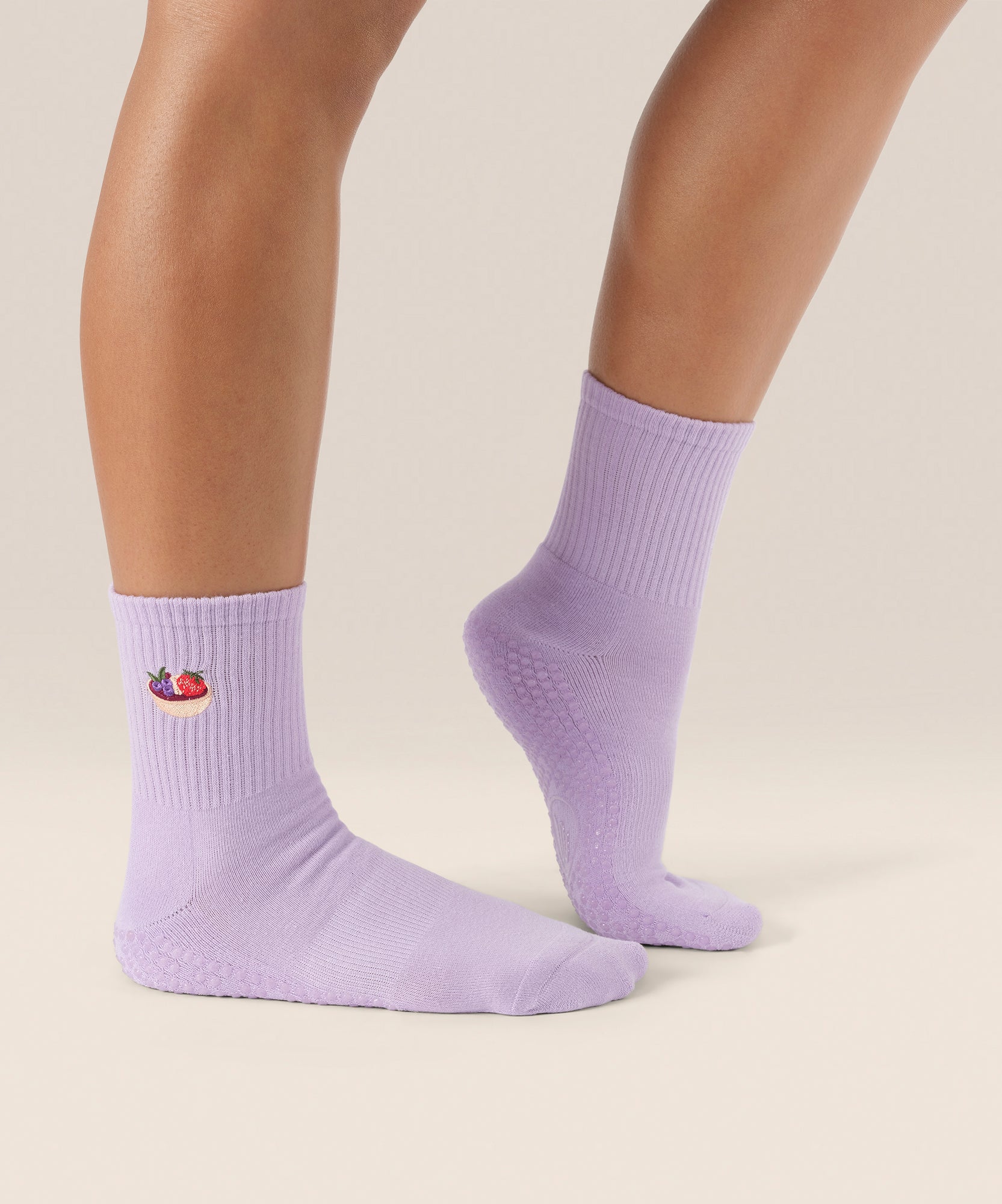 Crew Non Slip Grip Socks - Acai Bowl