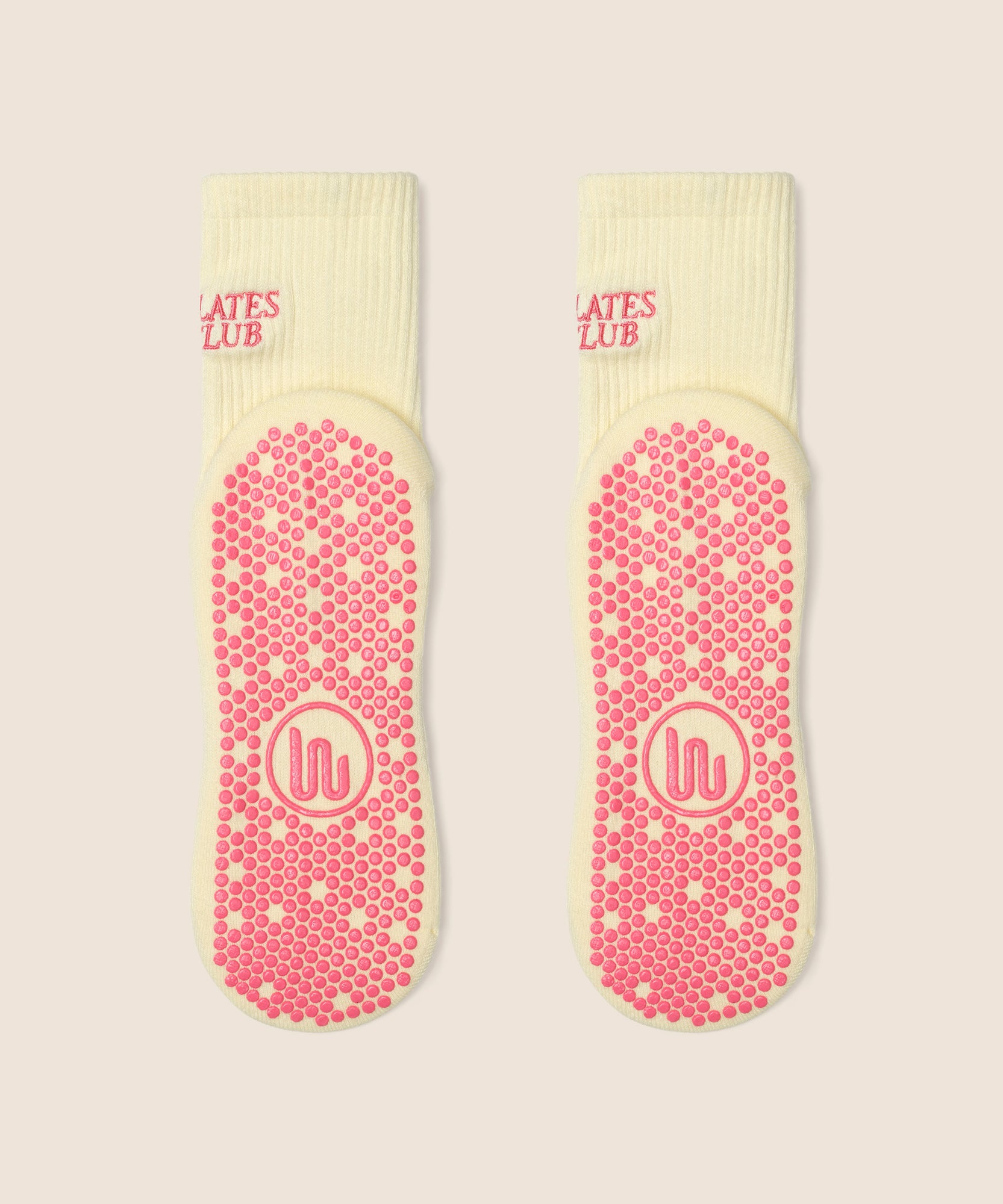 Crew Non Slip Grip Socks - Pilates Club Yellow
