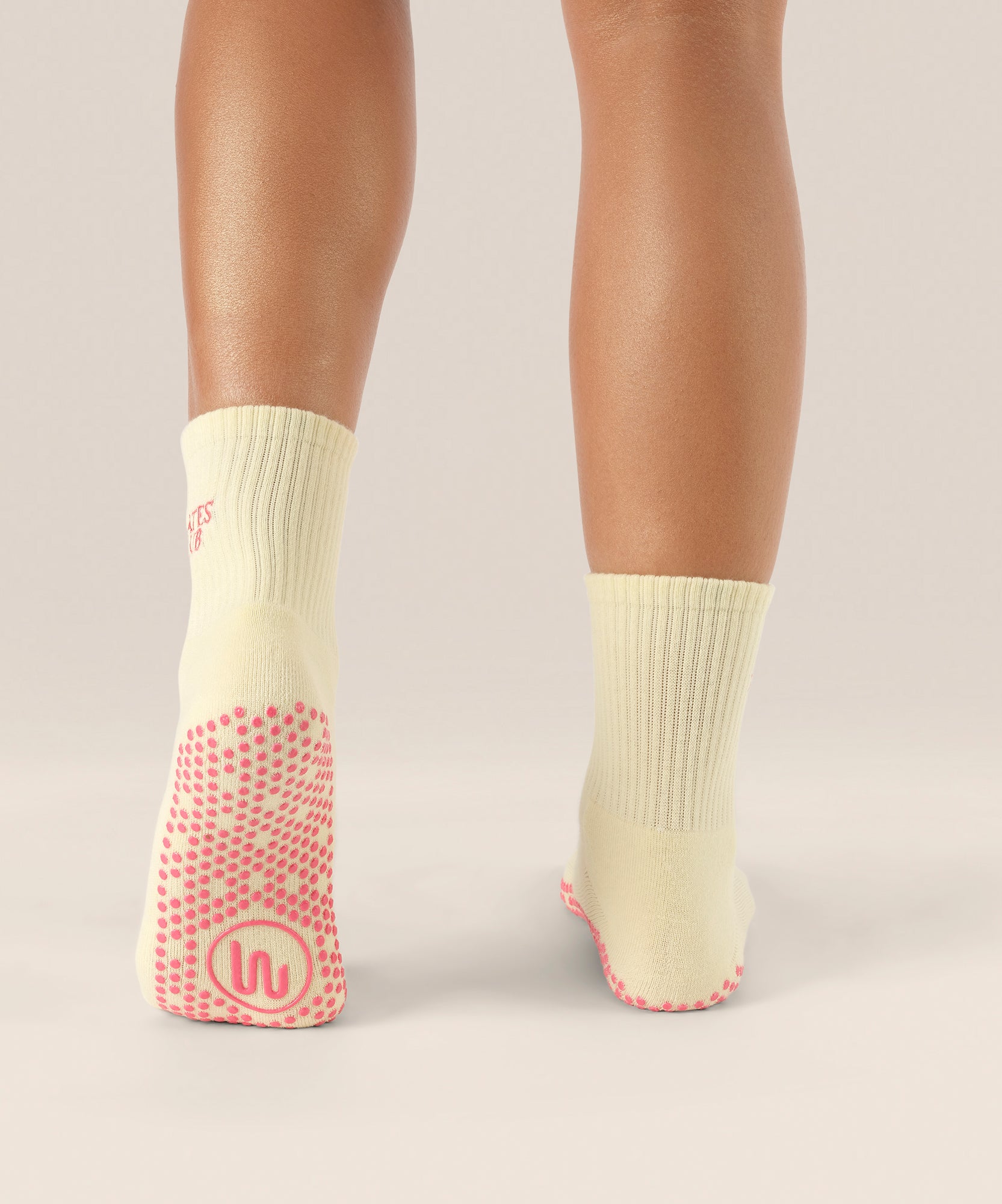 Crew Non Slip Grip Socks - Pilates Club Yellow