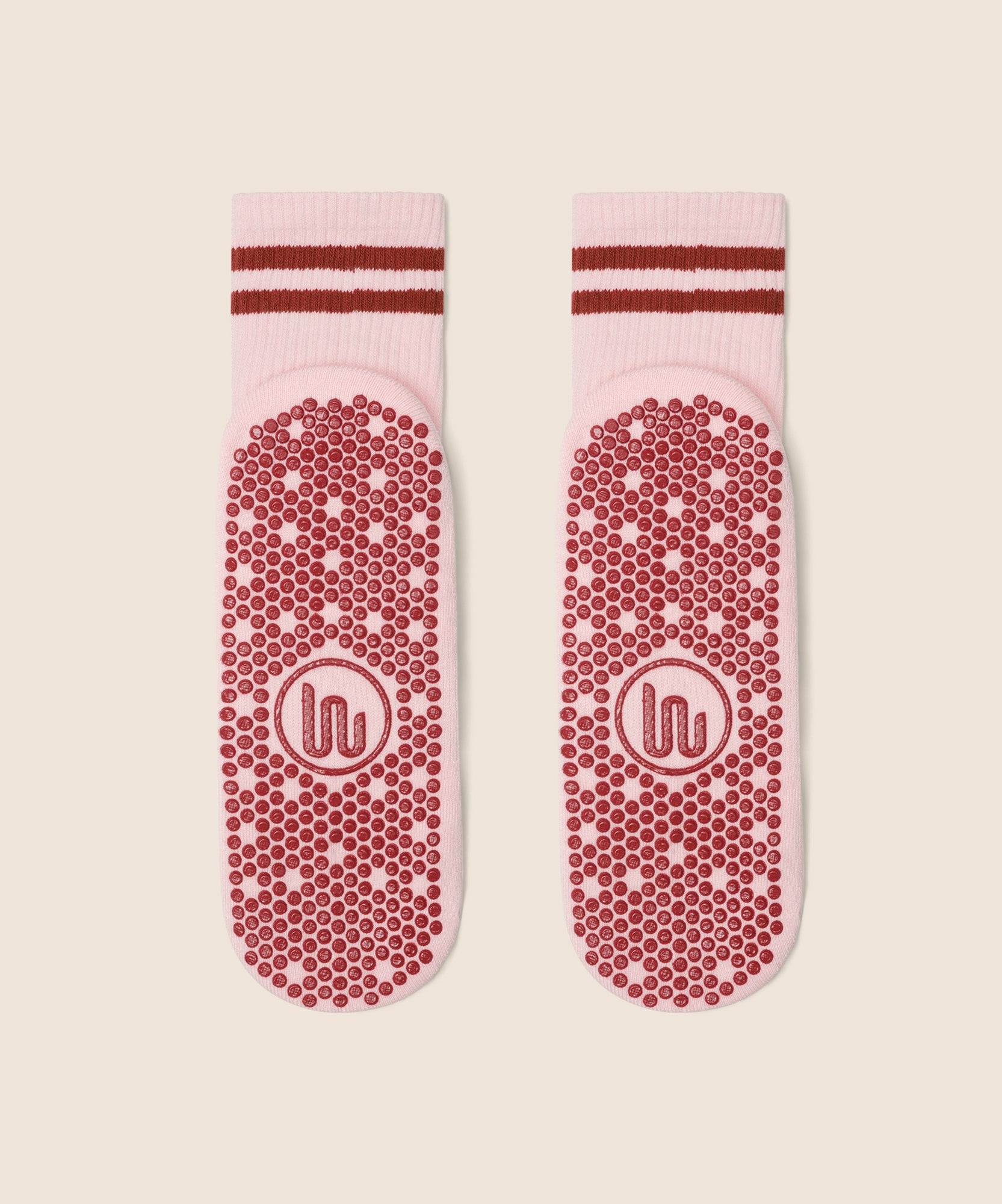 Crew Non Slip Grip Socks - Sweet Red Stripes