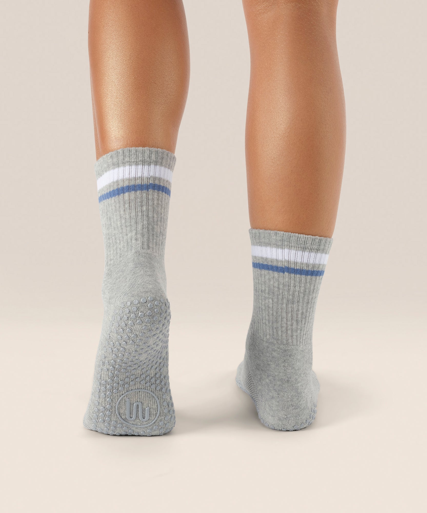 Crew Non Slip Grip Socks - Varsity Stripe Marle
