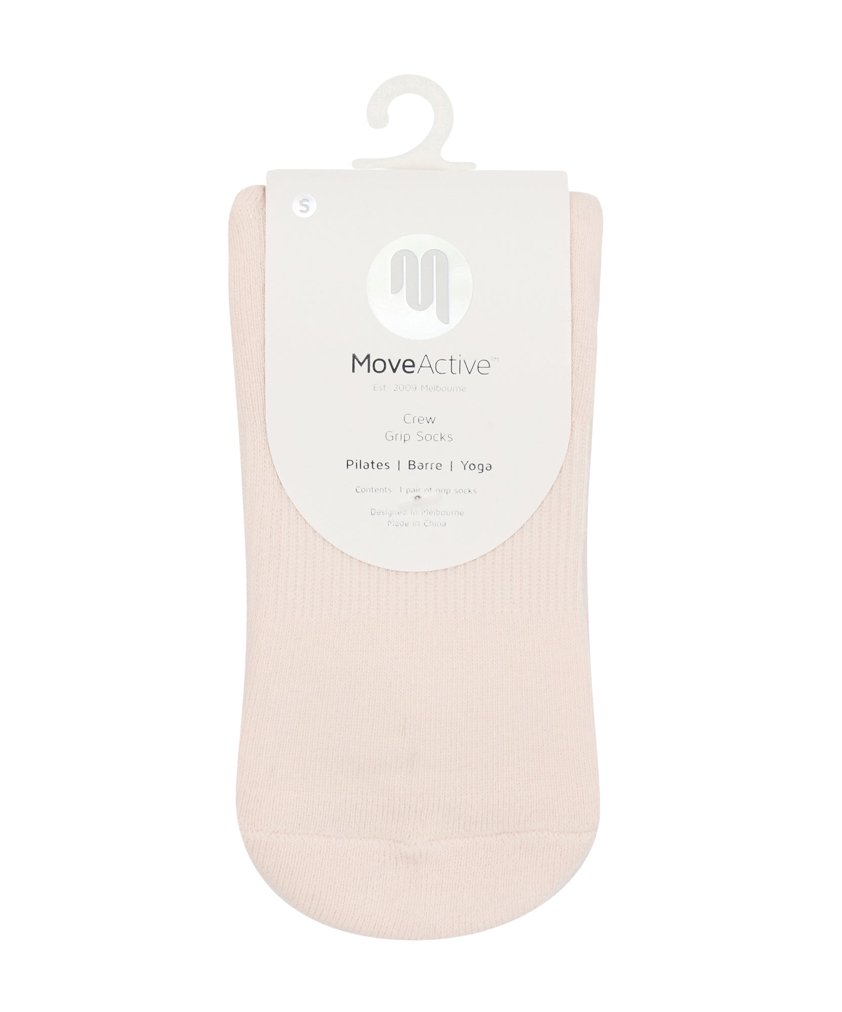 Crew Grip Socks - Ribbed Sporty Stripe Blush