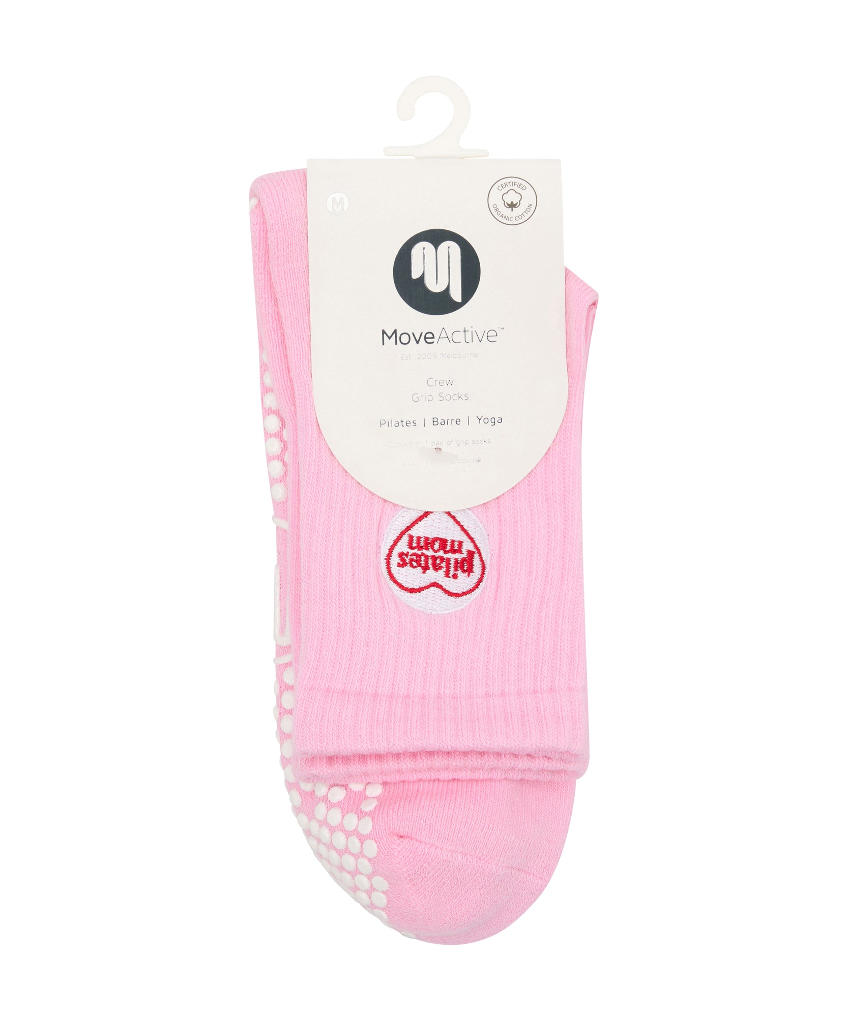 Crew Non Slip Grip Socks - Pilates Mom