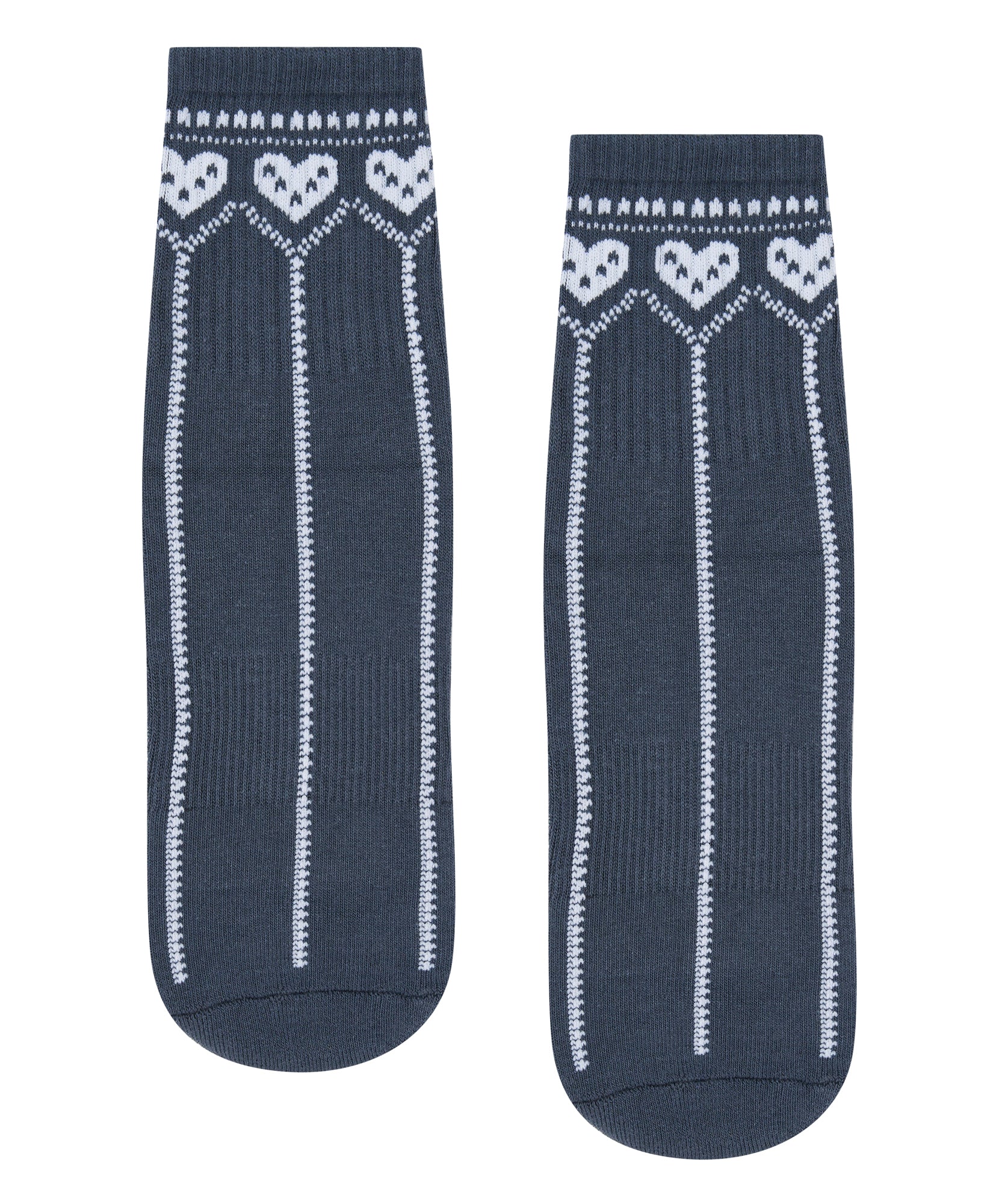 Crew Non Slip Grip Socks - Alpine Heart French Navy