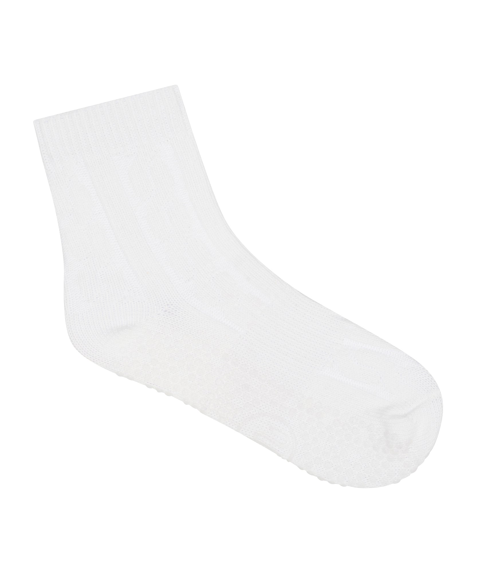 Crew Non Slip Grip Socks - Cable-Knit Ivory