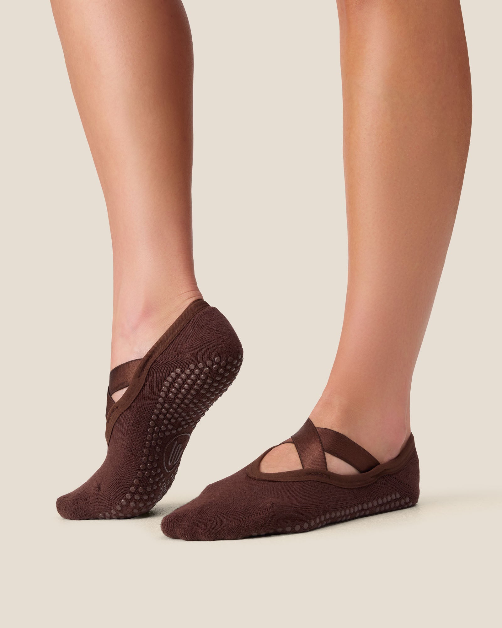 Ballet Grip Socks - Wide Cross Espresso