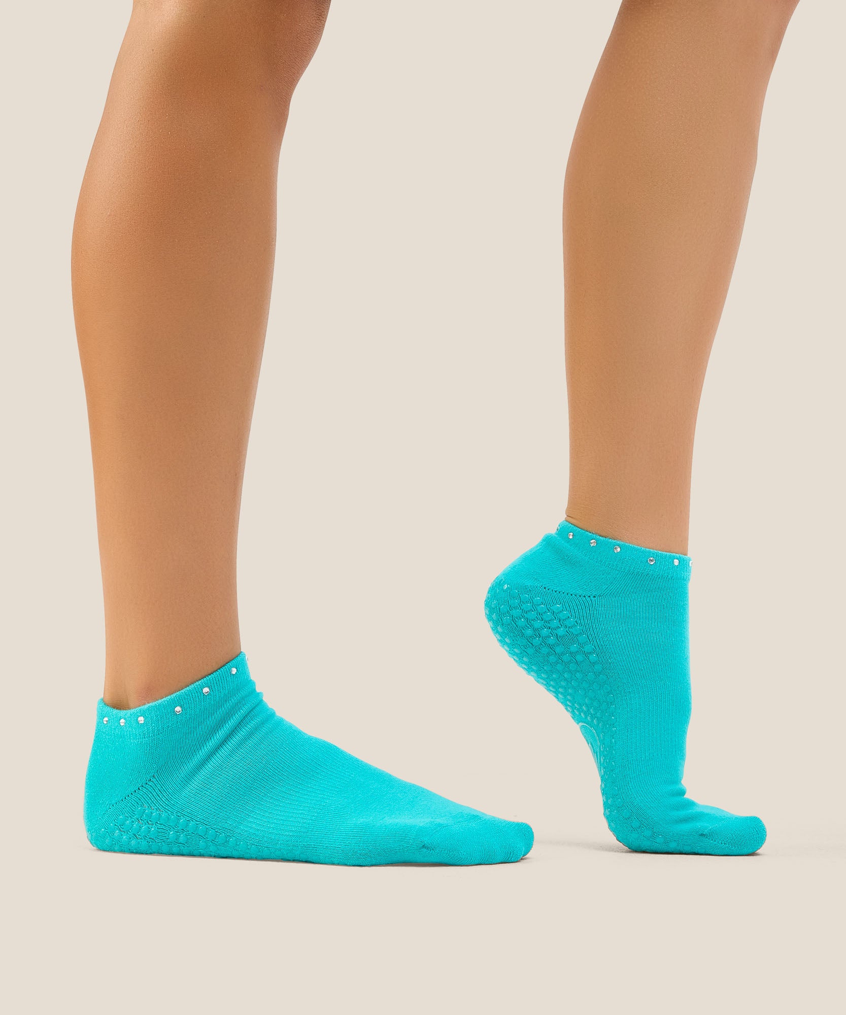 Low Rise Grip Socks - Gem Aqua