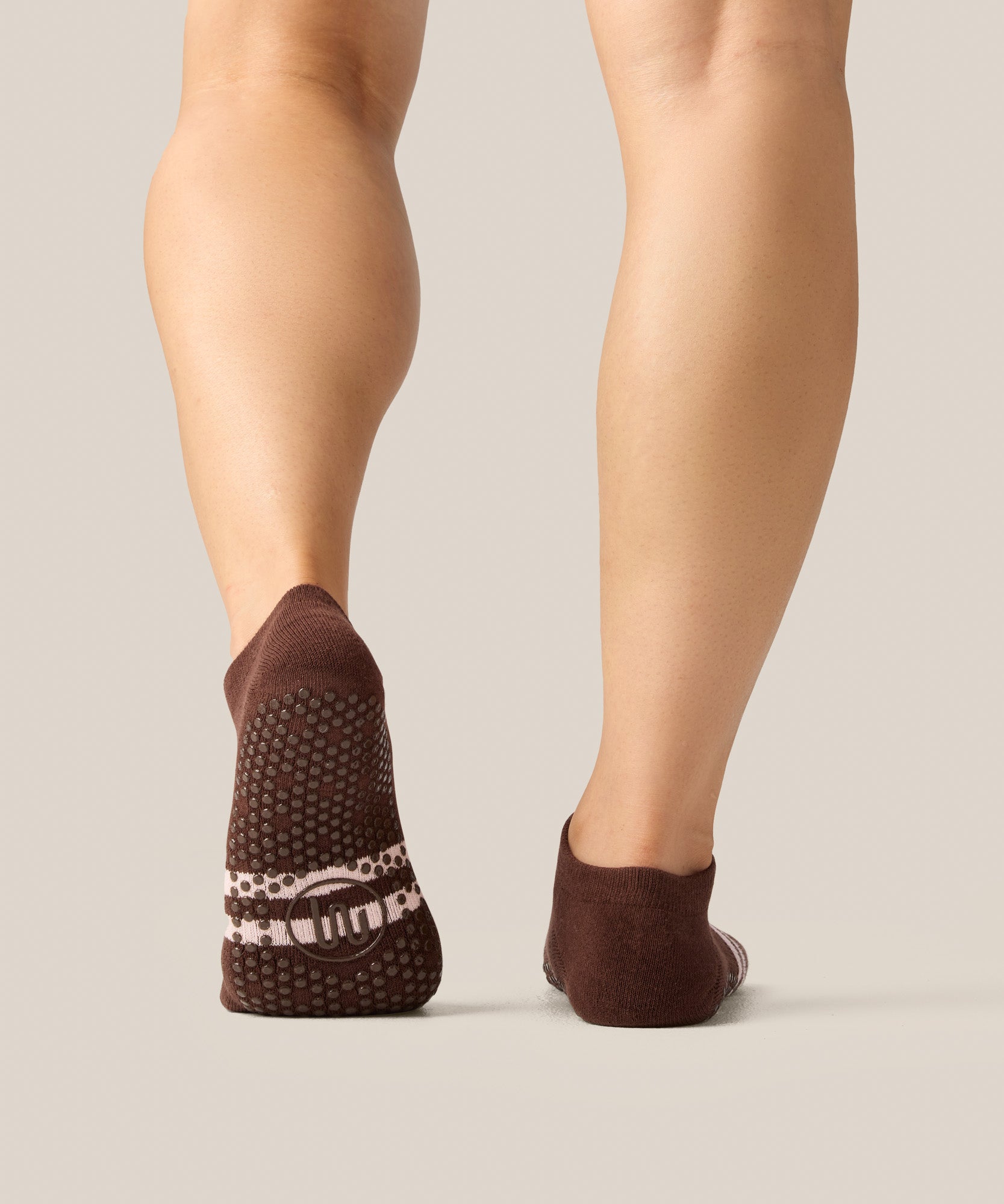 Low Rise Grip Socks - Stripe Espresso