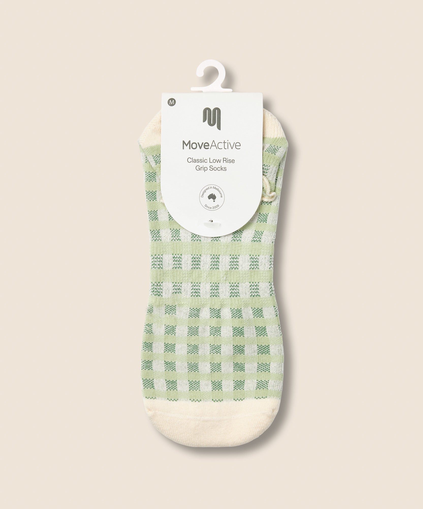 Low Rise Grip Socks - Gingham Frill Mint