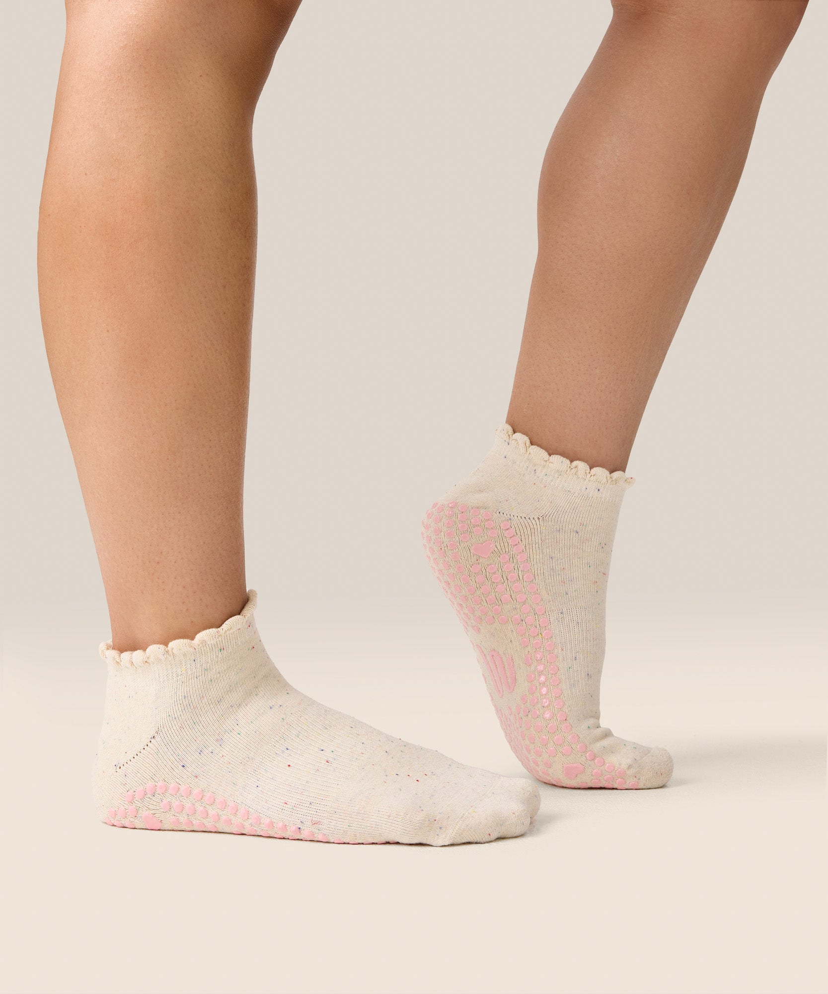 Classic Low Rise Grip Socks - Love Confetti
