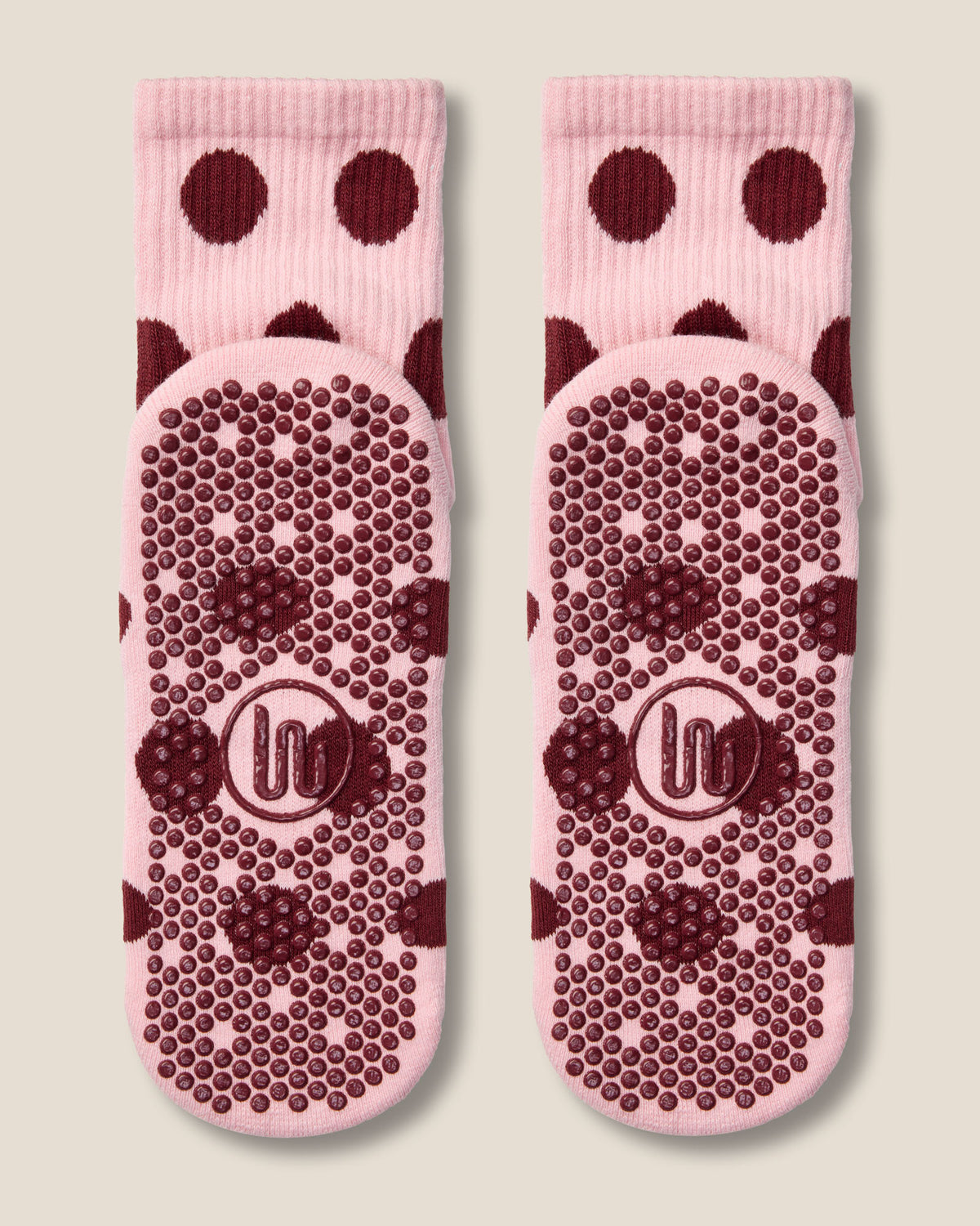Crew Grip Socks - Polka Cabernet