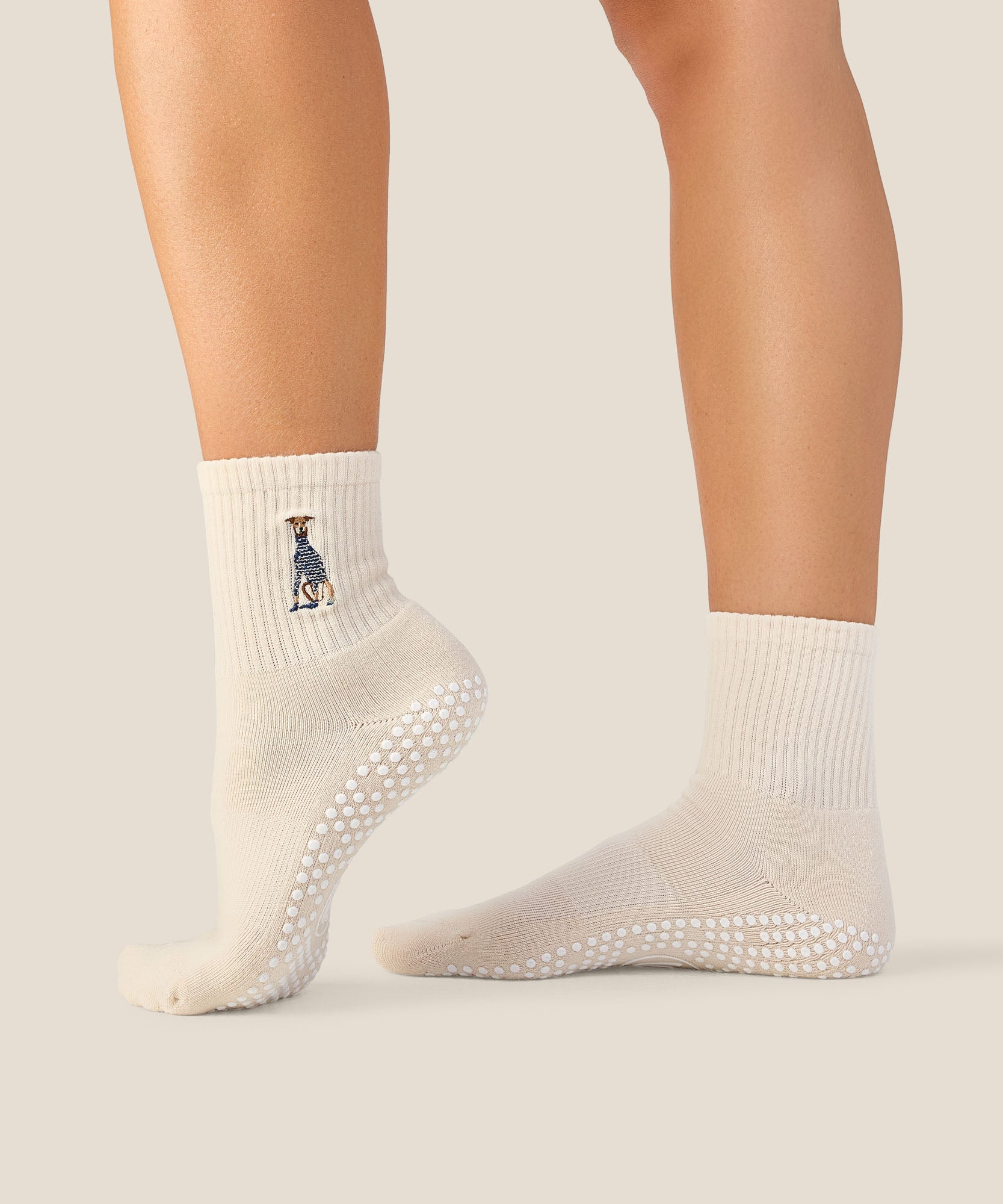 Crew Grip Socks - Greyhound Oat
