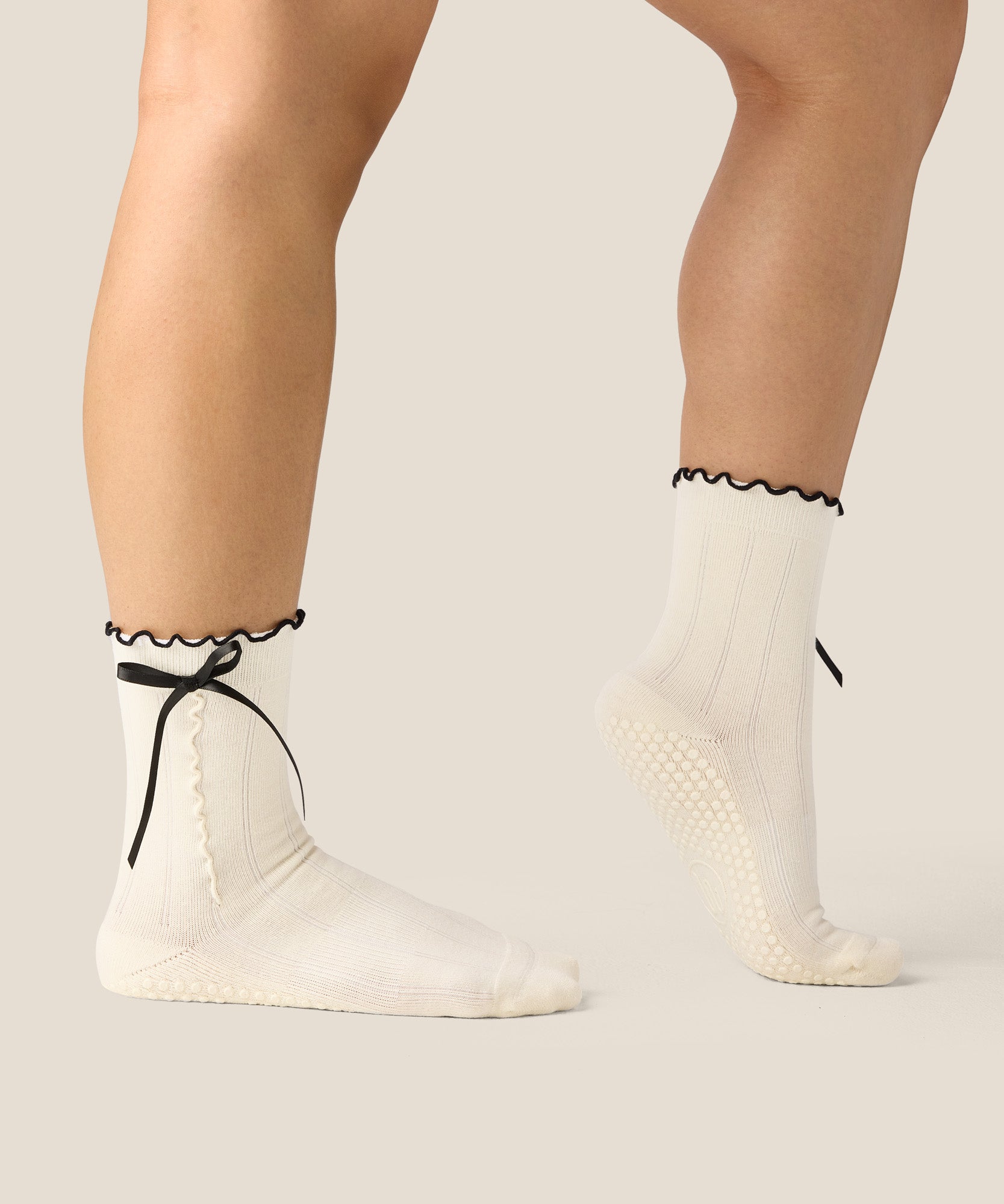 Crew Grip Socks - Sweet Bow Ivory