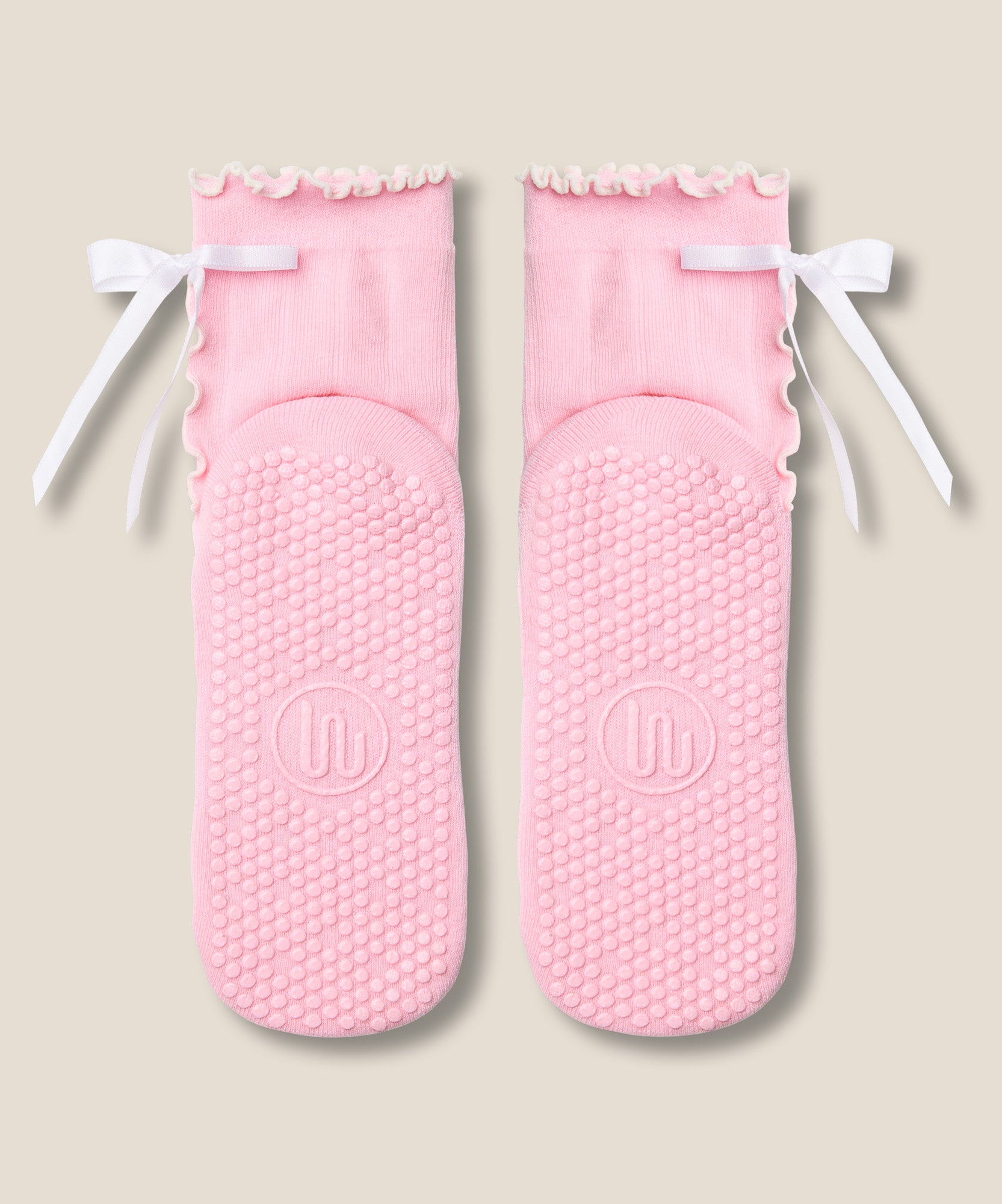 Crew Grip Socks - Sweet Bow Pink
