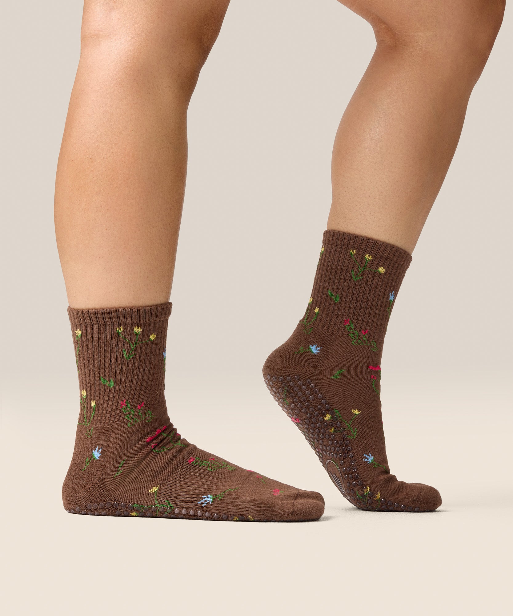 Crew Grip Socks - Wildflower Brown