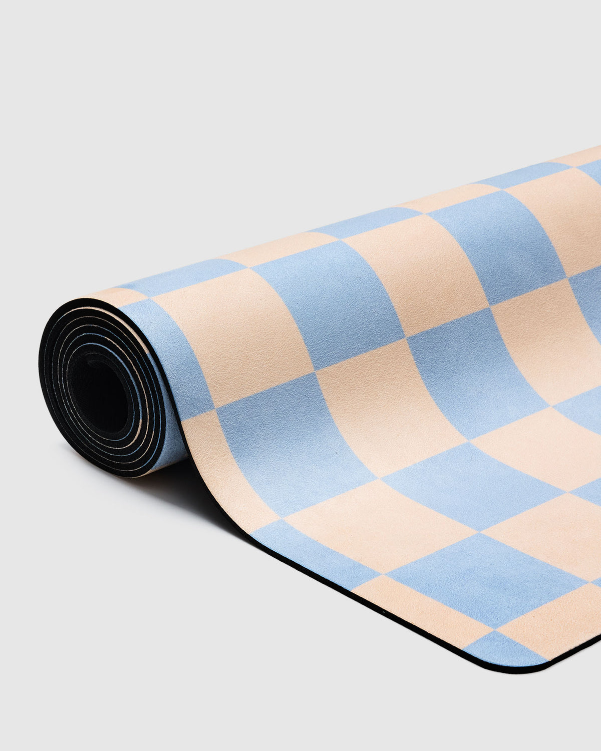 Microfibre Yoga Mat - Check Powder Blue
