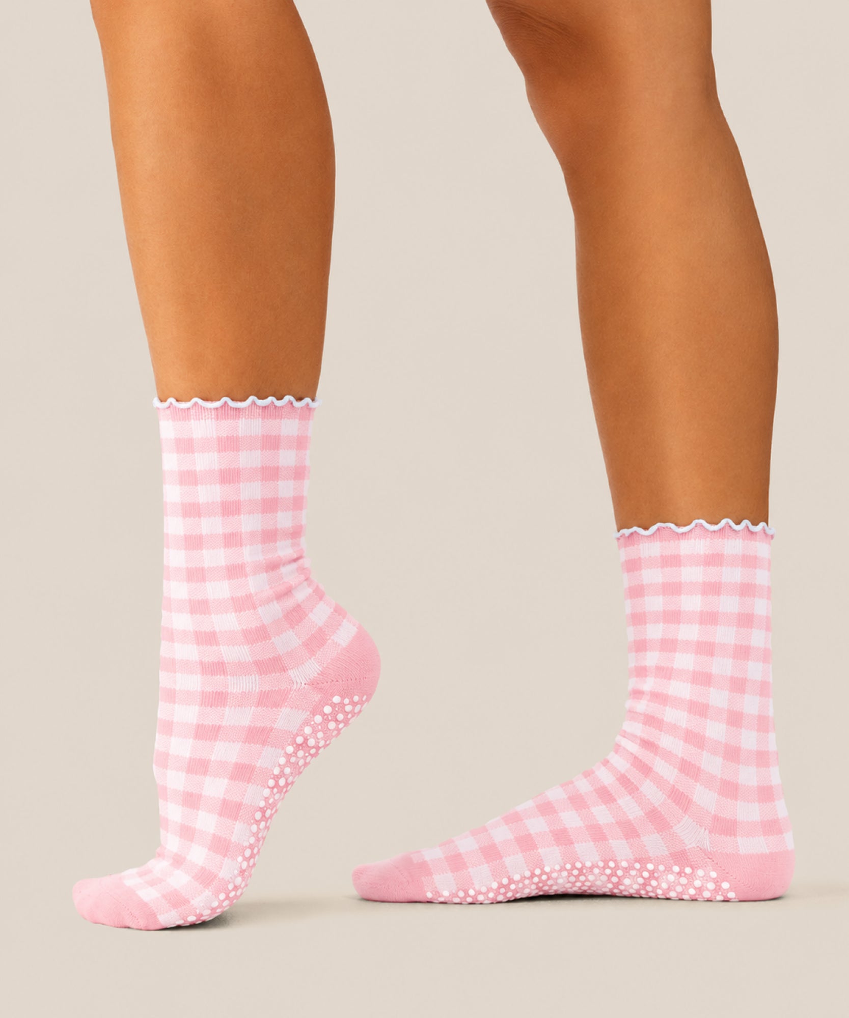 Crew Grip Socks - Picnic Check Pink