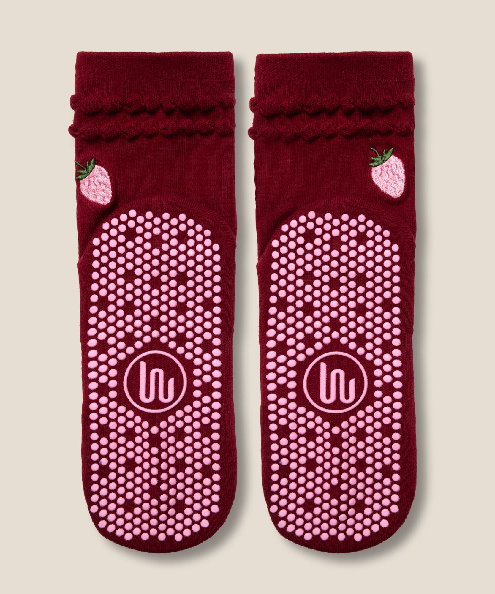 Crew Grip Socks - Strawberry Ruffle Ruby