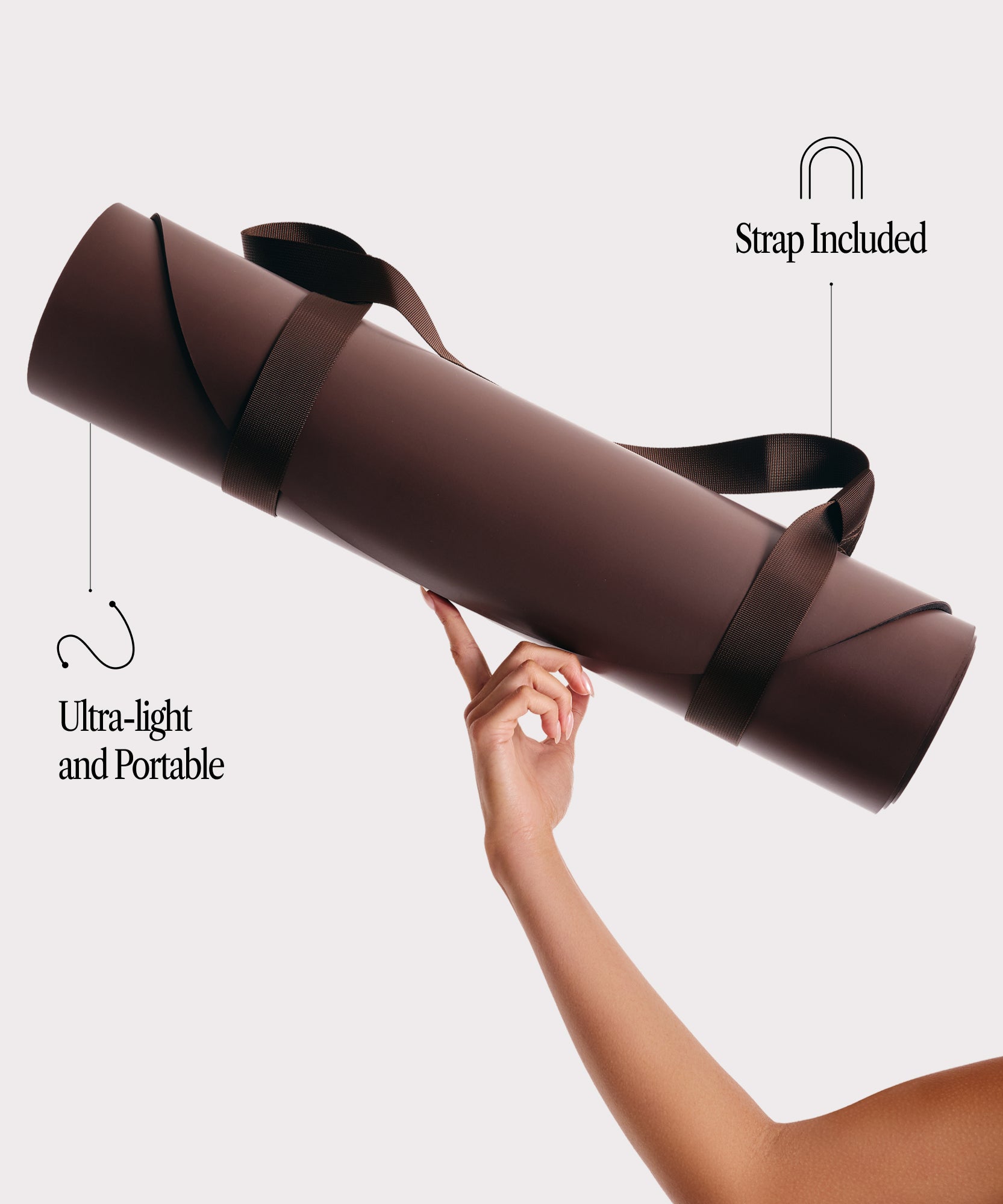 Lightweight Curved Yoga Mat - Espresso