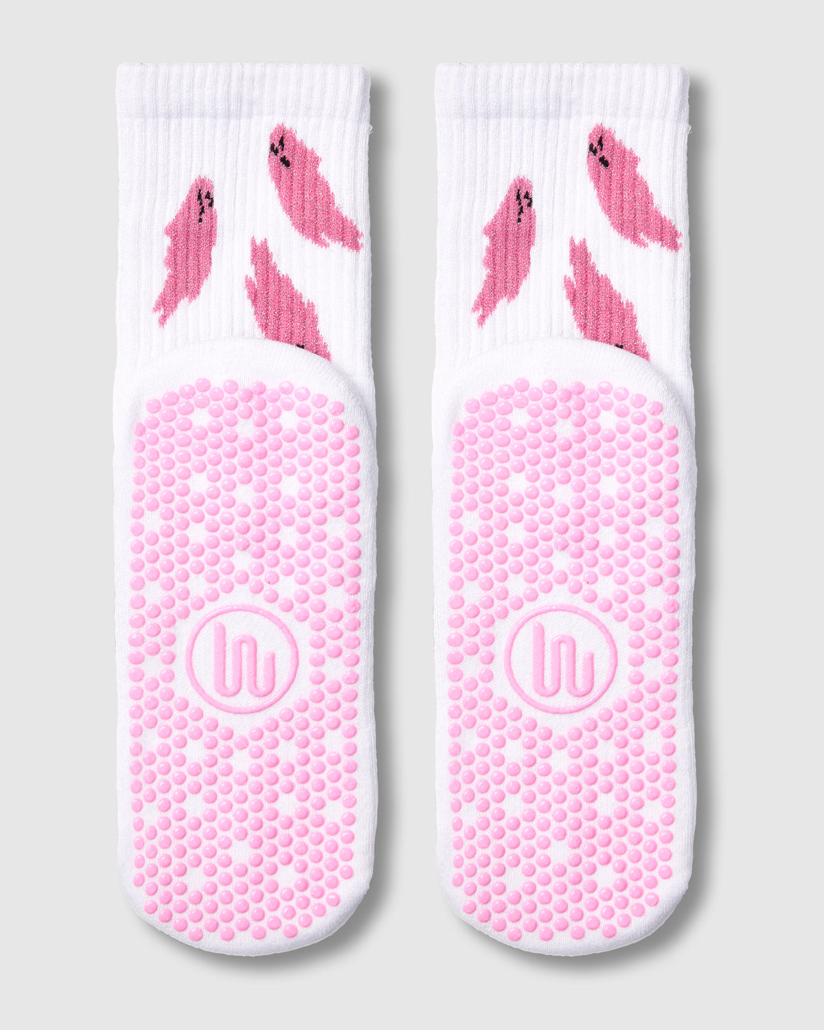 Crew Grip Socks - Glitter Ghost White