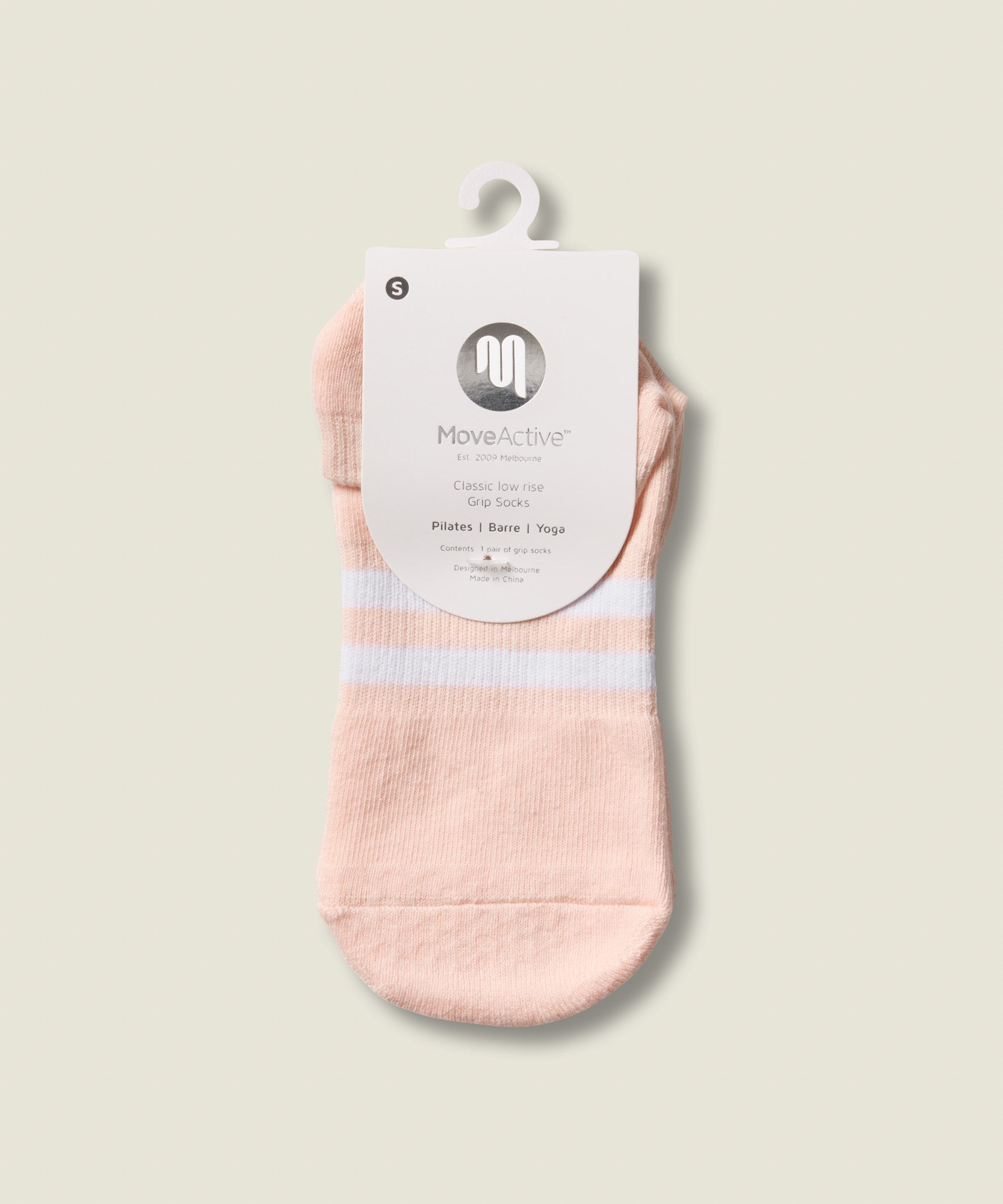 Classic Low Rise Grip Socks - Pink Stripe