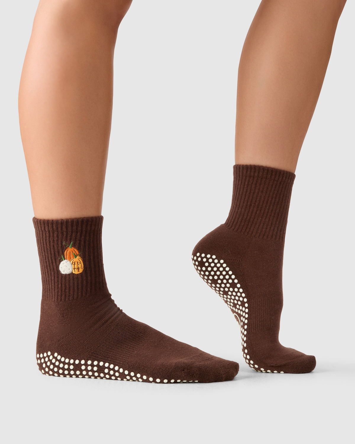 Crew Grip Socks - Pumpkin Patch Espresso