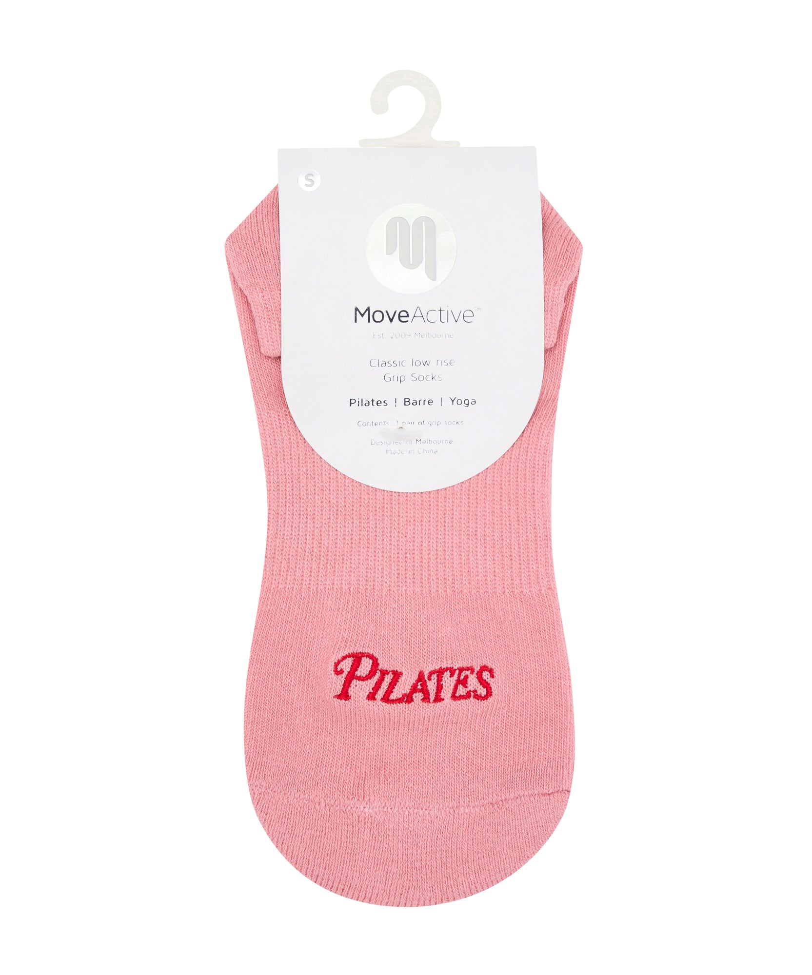 Low Rise Grip Socks - Pilates Club Rose