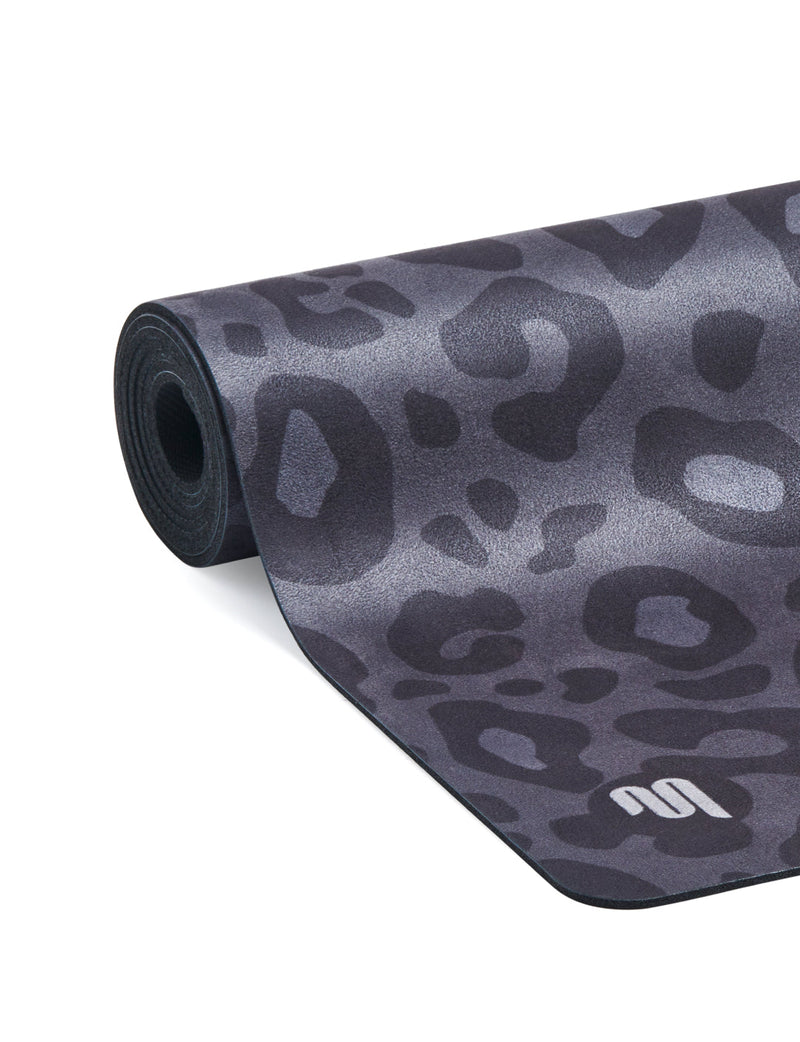 High-quality, eco-friendly yoga mat in stylish Black Cheetah pattern