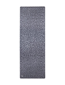 Luxe Eco Yoga Mat in Black Cheetah design, perfect for yoga practice