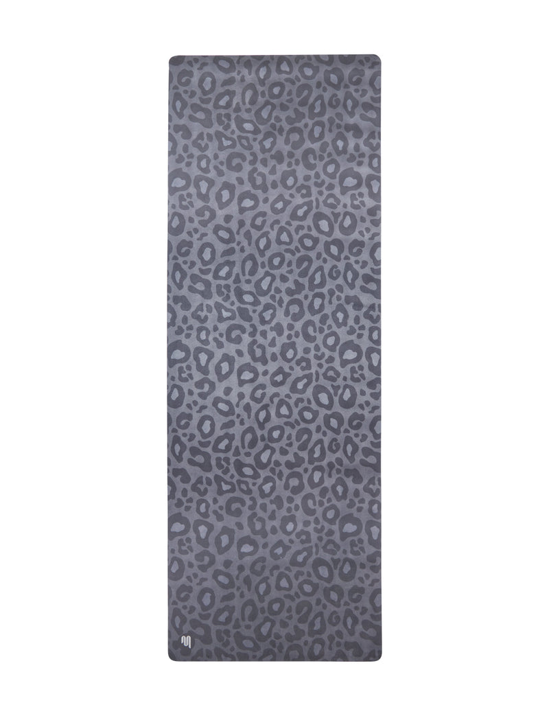 Luxe Eco Yoga Mat in Black Cheetah design, perfect for yoga practice