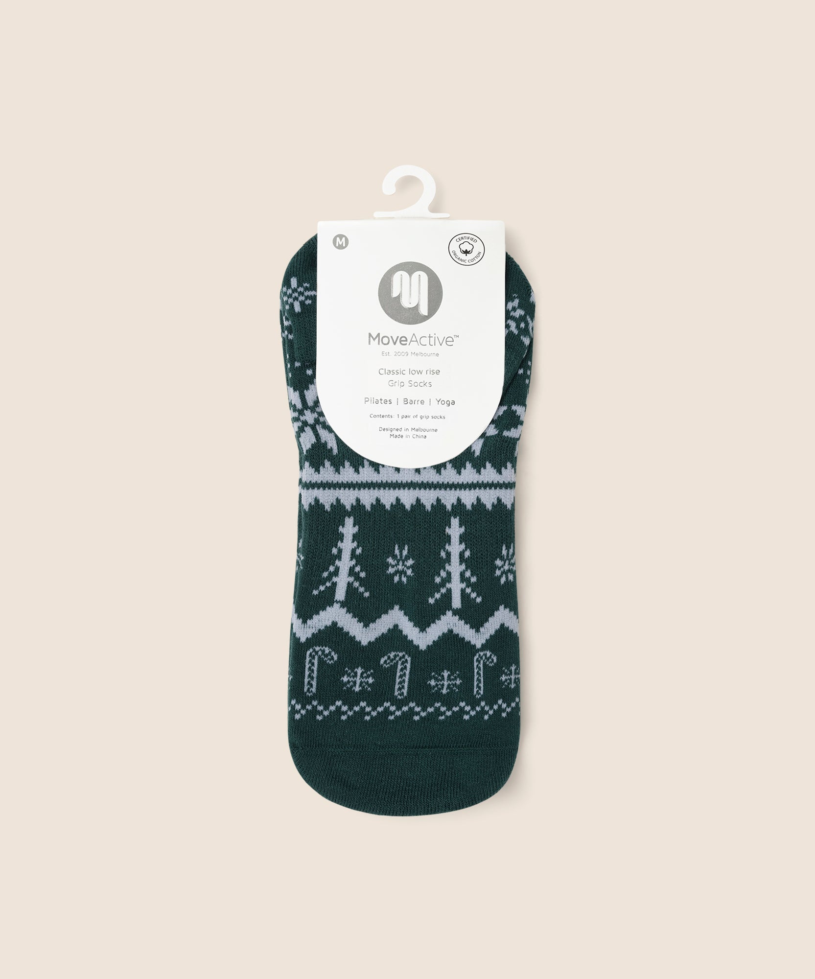 Classic Low Rise Grip Socks - Snow Pine