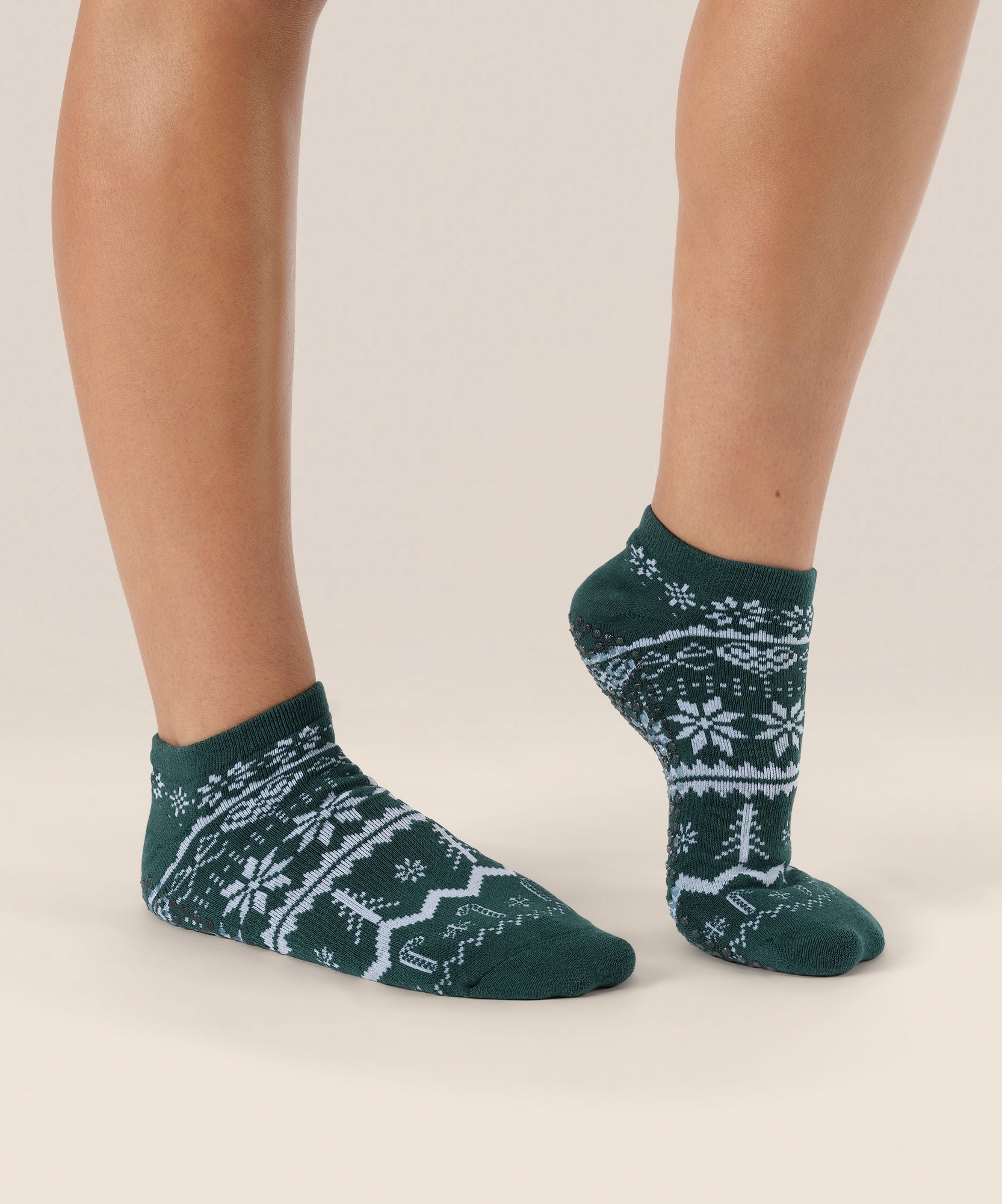 Classic Low Rise Grip Socks - Snow Pine