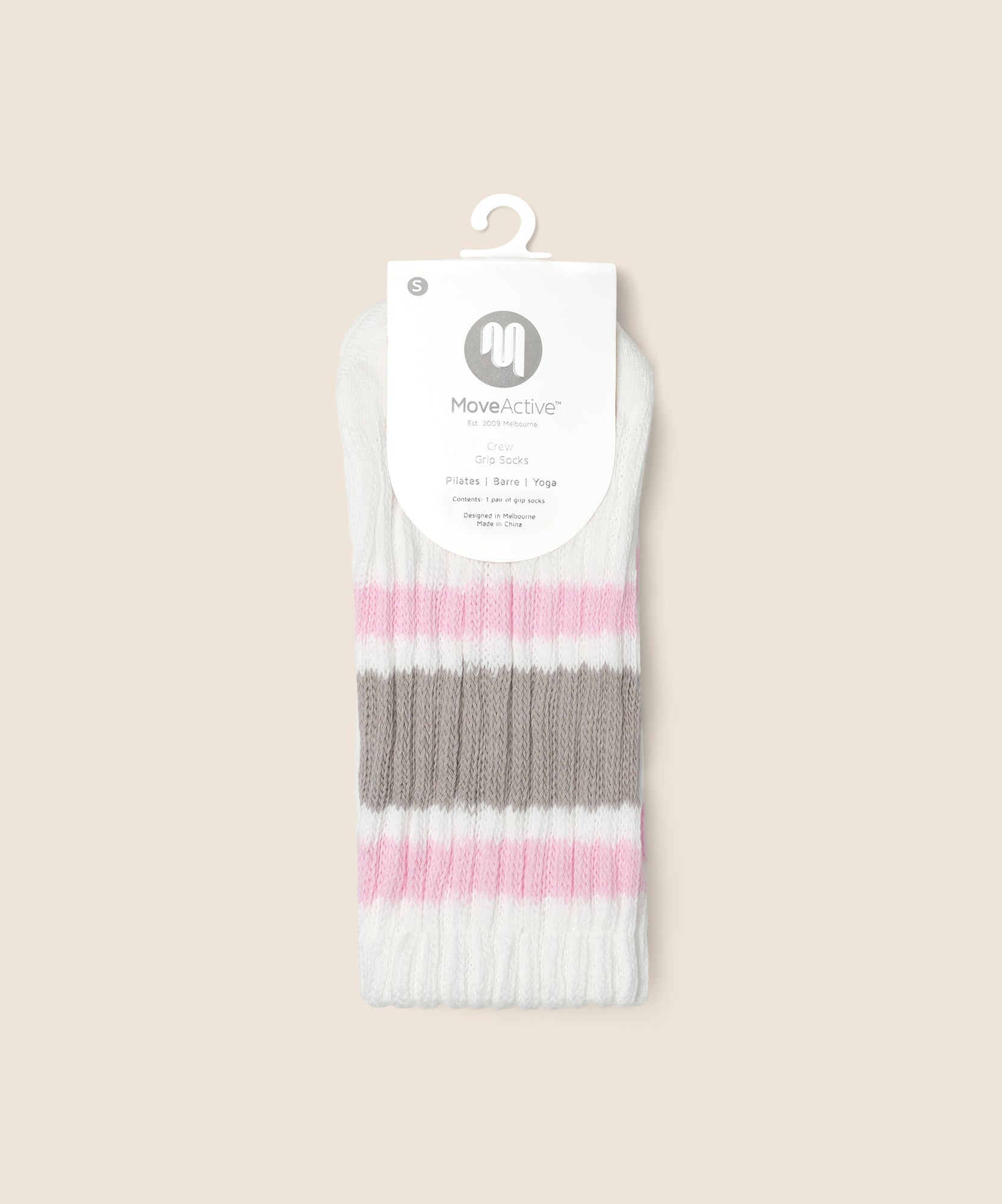 Crew Non Slip Grip Socks - 80s Stripe