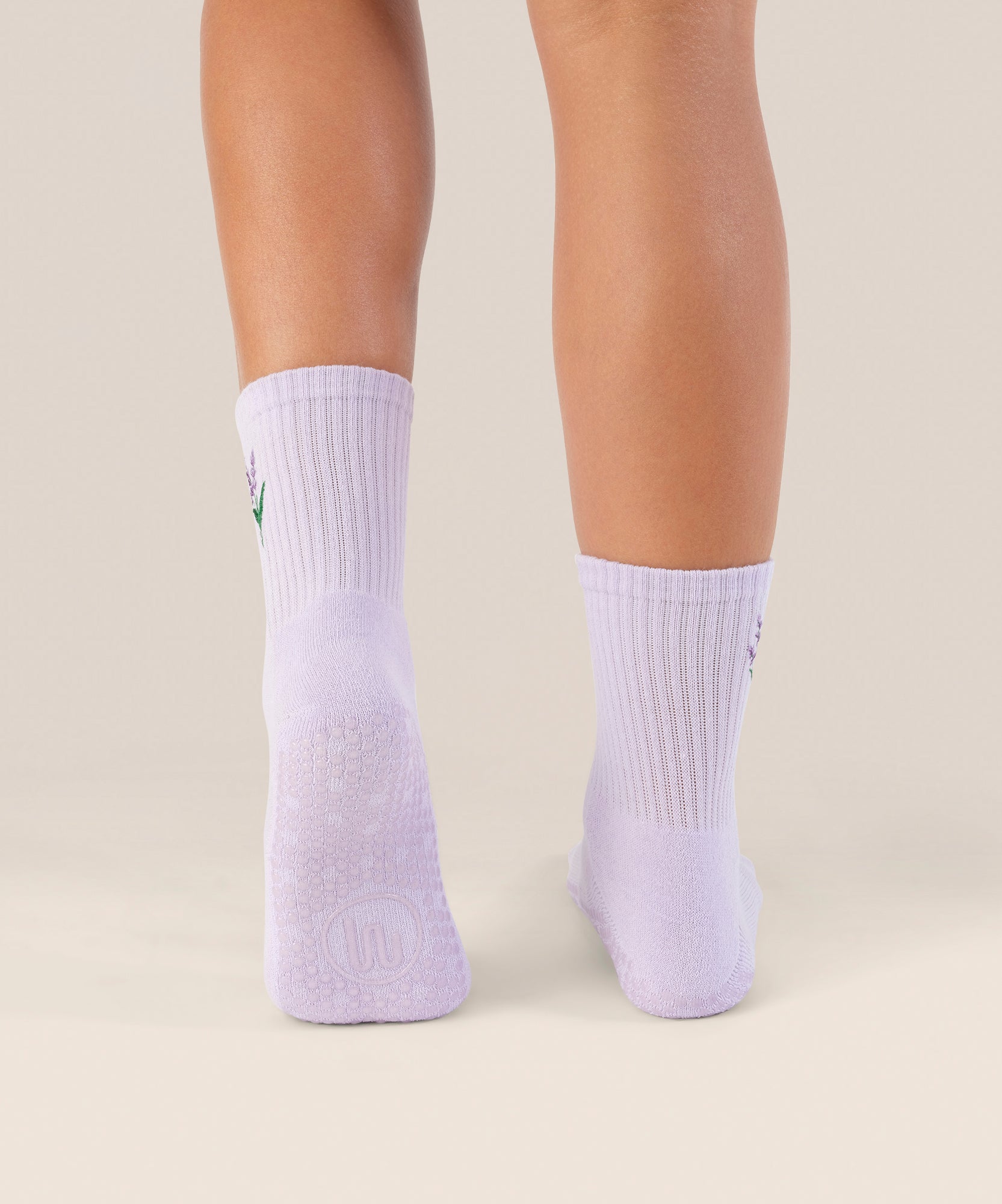 Crew Non Slip Grip Socks - Lavender Haze