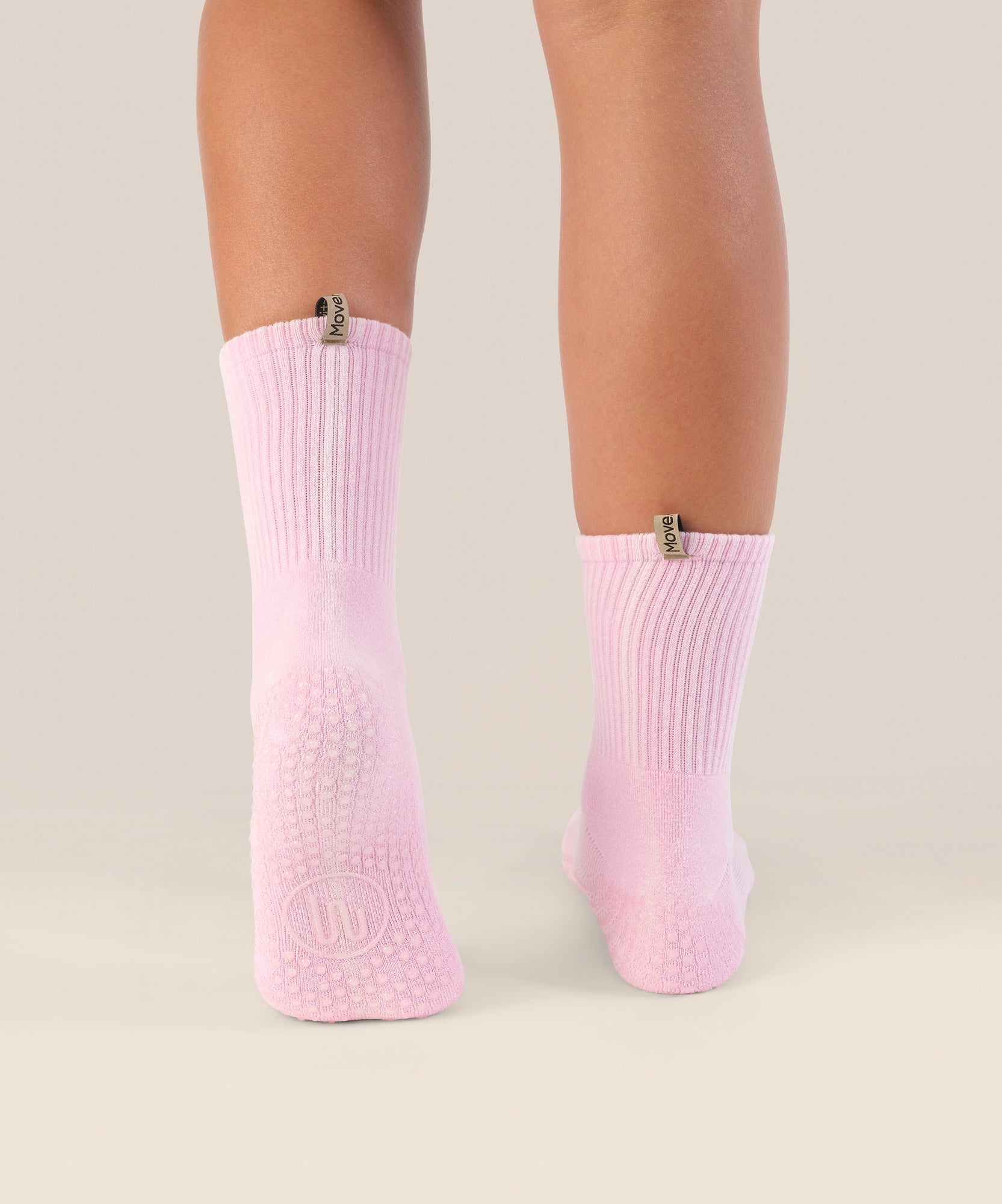 Crew Non Slip Grip Socks - Vintage Rib Cool Pink