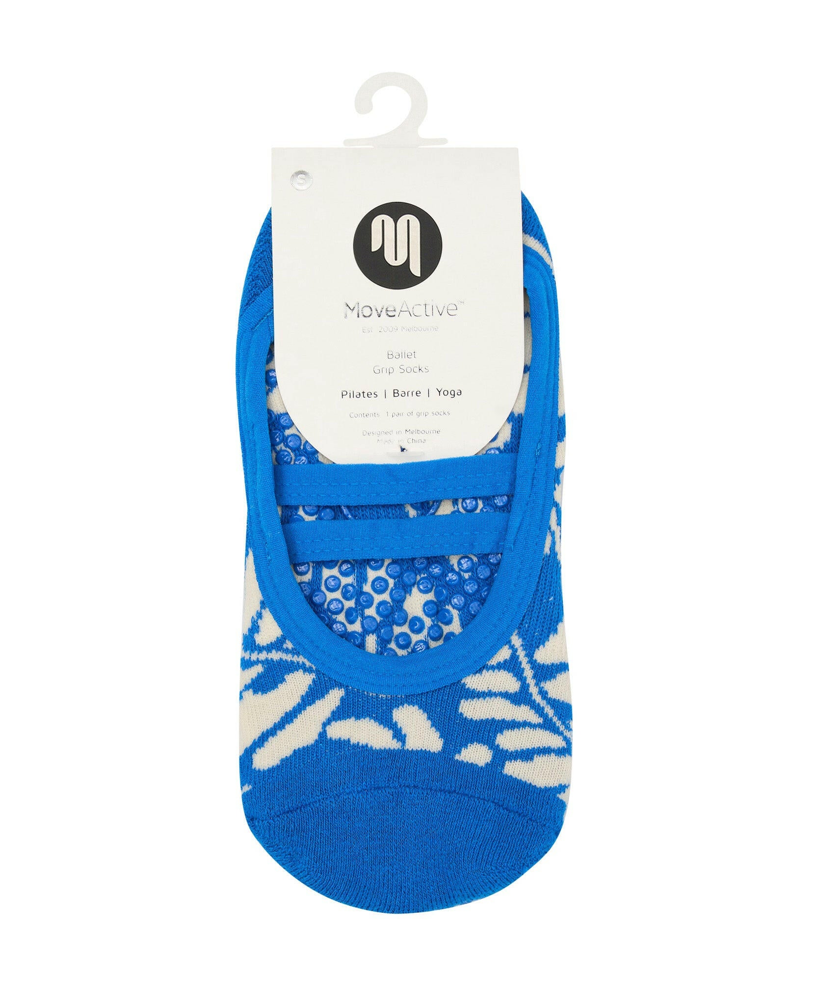 Ballet Non Slip Grip Socks - Azure Canvas.