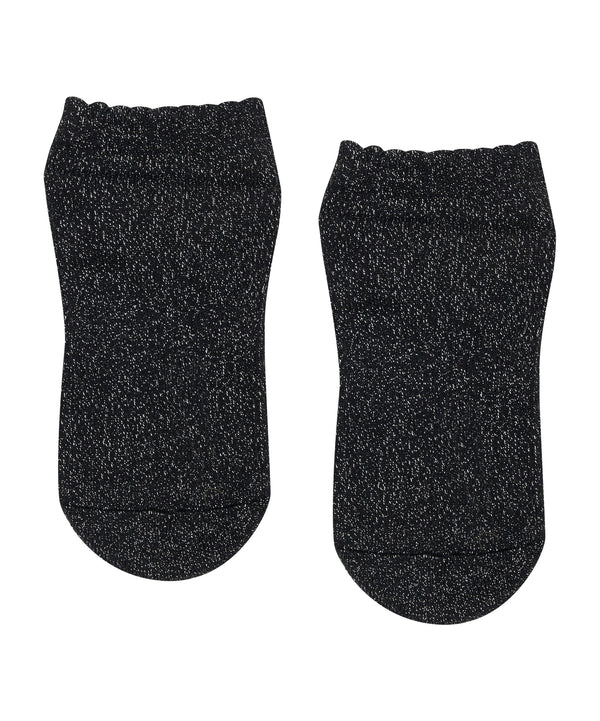 Classic Low Rise Grip Socks in Black Sparkle Frill with stylish frill detail for added flair and grip support