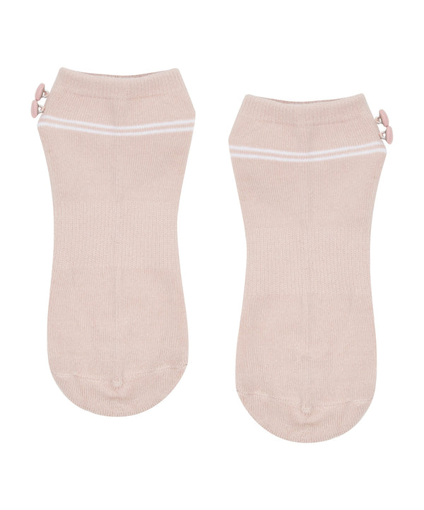 Classic Low Rise Grip Socks in Blush Button for Yoga and Pilates