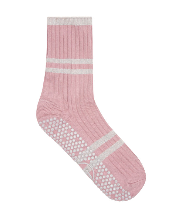 Crew Non Slip Grip Socks - Ribbed Sporty Pink