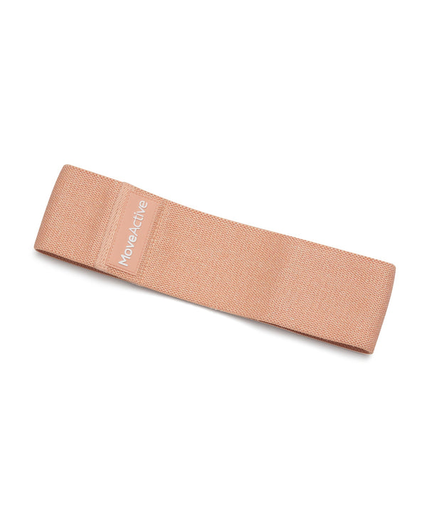 Medium Resistance Band in Coral Sparkle, a durable and stylish fitness accessory for toning and strengthening exercises
