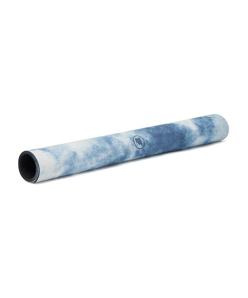 Extra cushioned and comfortable Microfibre Reformer Mat in Denim Tie Dye