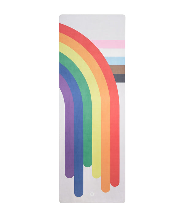 Luxe Recycled Yoga Mat with Rainbow Pride design, made from eco-friendly materials