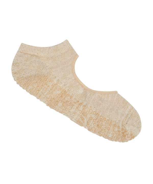 Non-slip grip socks in glitter cream for secure and stylish walking
