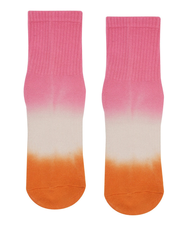 Crew Non Slip Grip Socks with Tropical Ombré Design for Enhanced Traction 