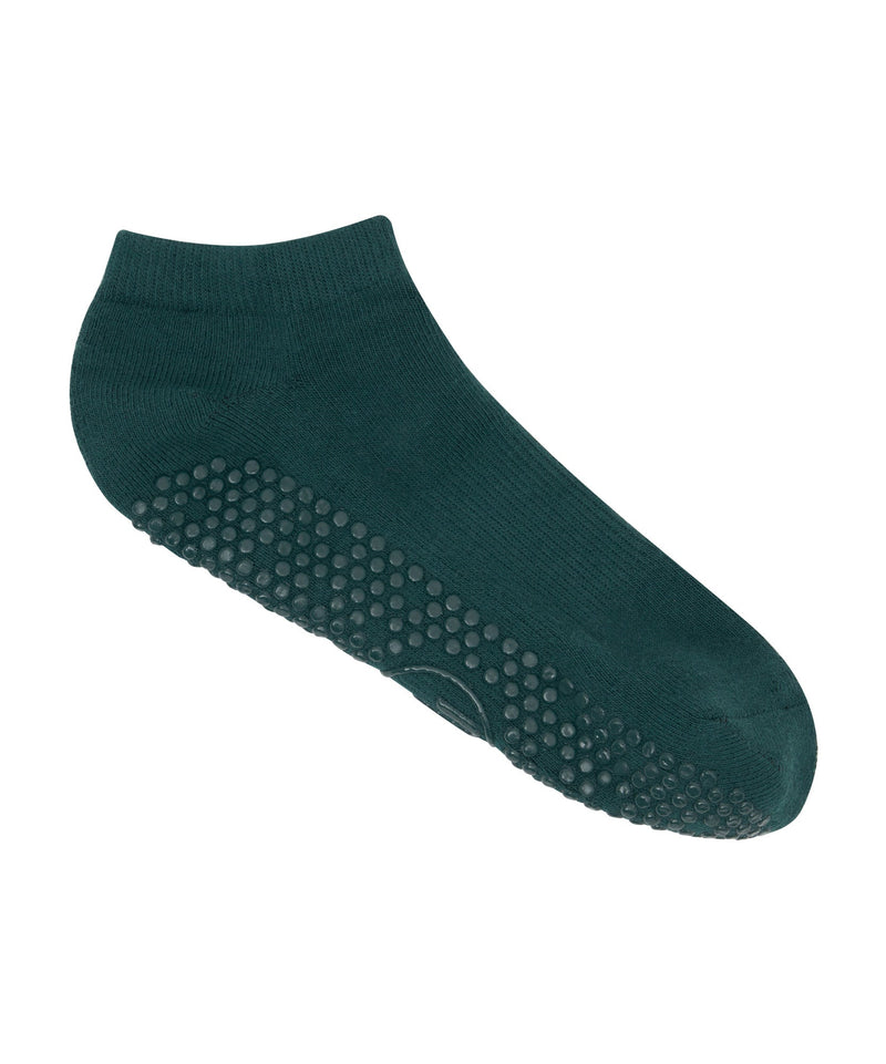 Forest green low rise socks with non-slip technology