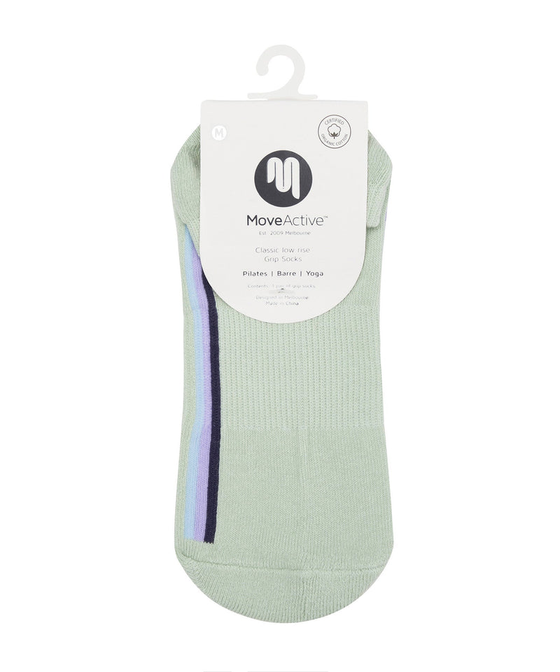 High-quality Classic Low Rise Grip Socks with attractive Stellar Stripes Mint design