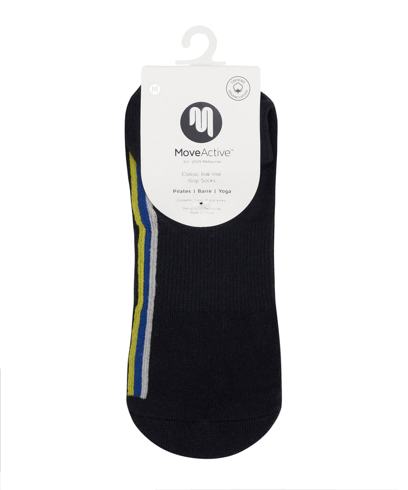 Low rise socks with stellar stripes for a secure and stylish fit