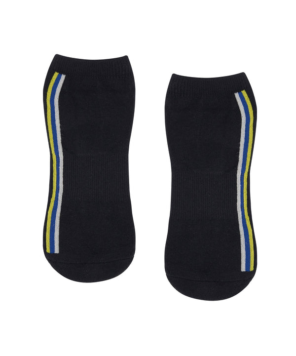 Classic Low Rise Grip Socks with Stellar Stripes Black pattern