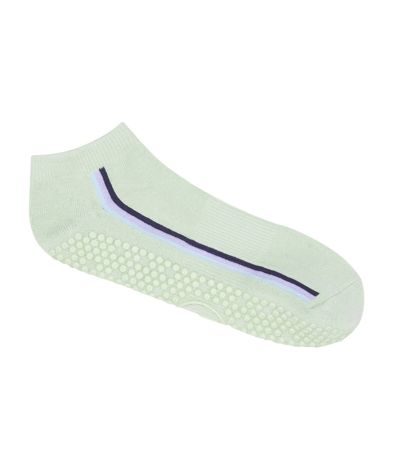 Comfortable Classic Low Rise Grip Socks in stylish Stellar Stripes Mint pattern