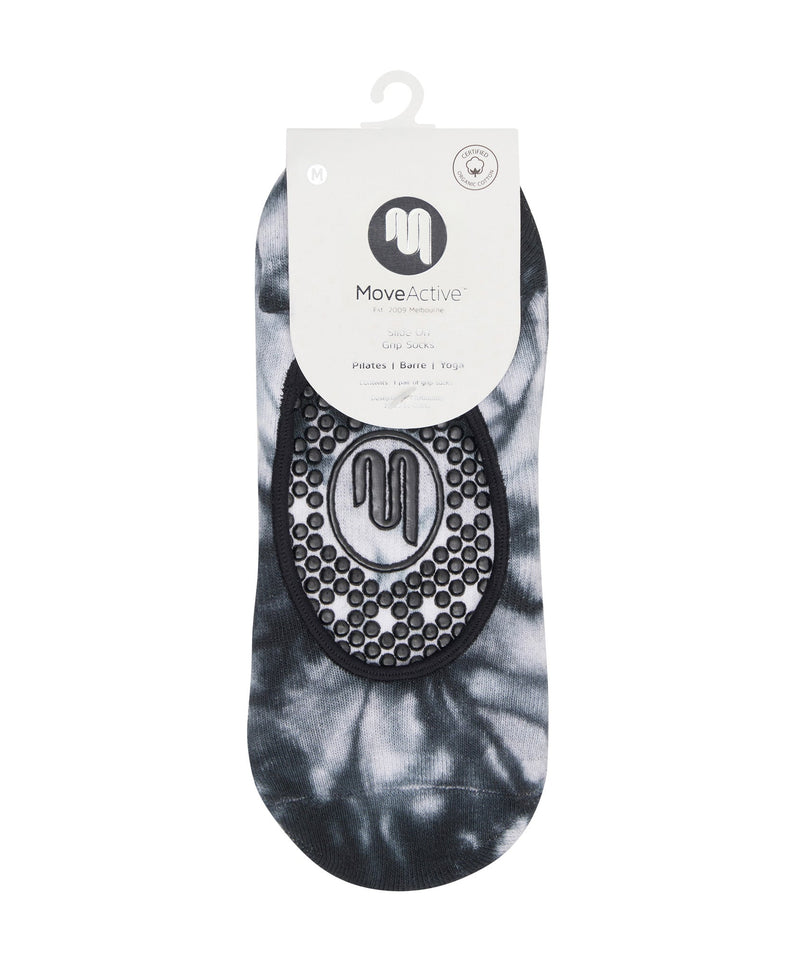 Trendy Slip On Grip Socks with Milky Way Tie-Dye Print for Yoga
